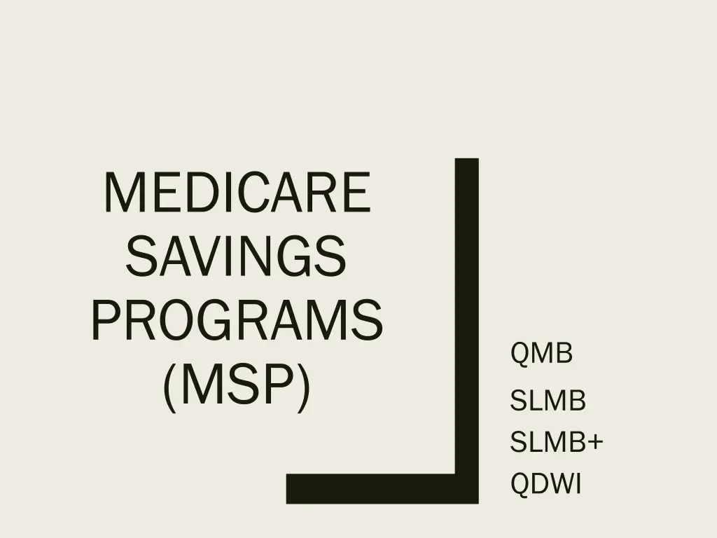 medicare savings programs msp