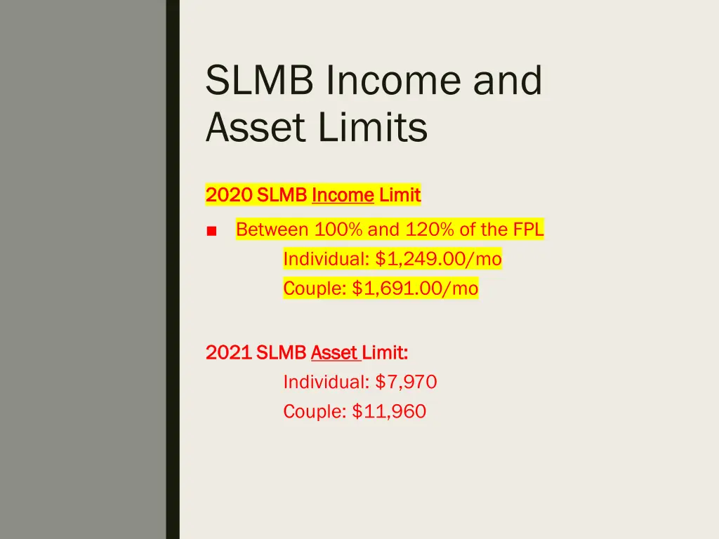 slmb income and asset limits