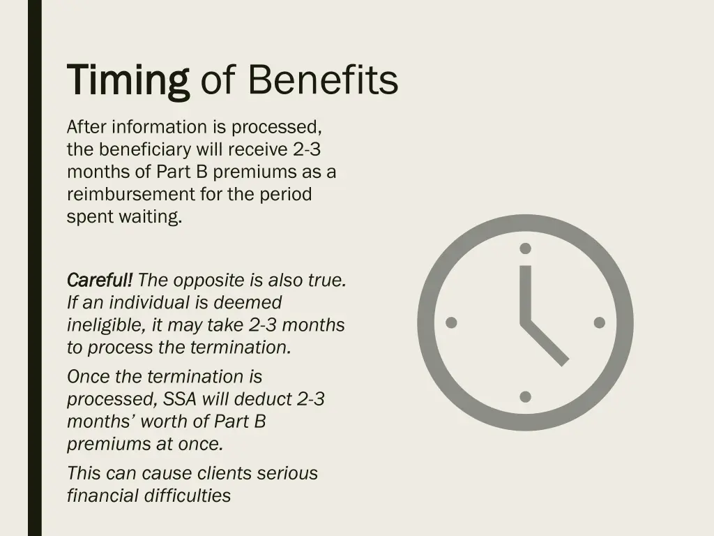 timing timing of benefits 1