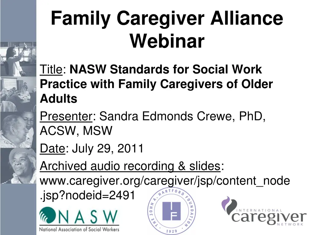 family caregiver alliance webinar