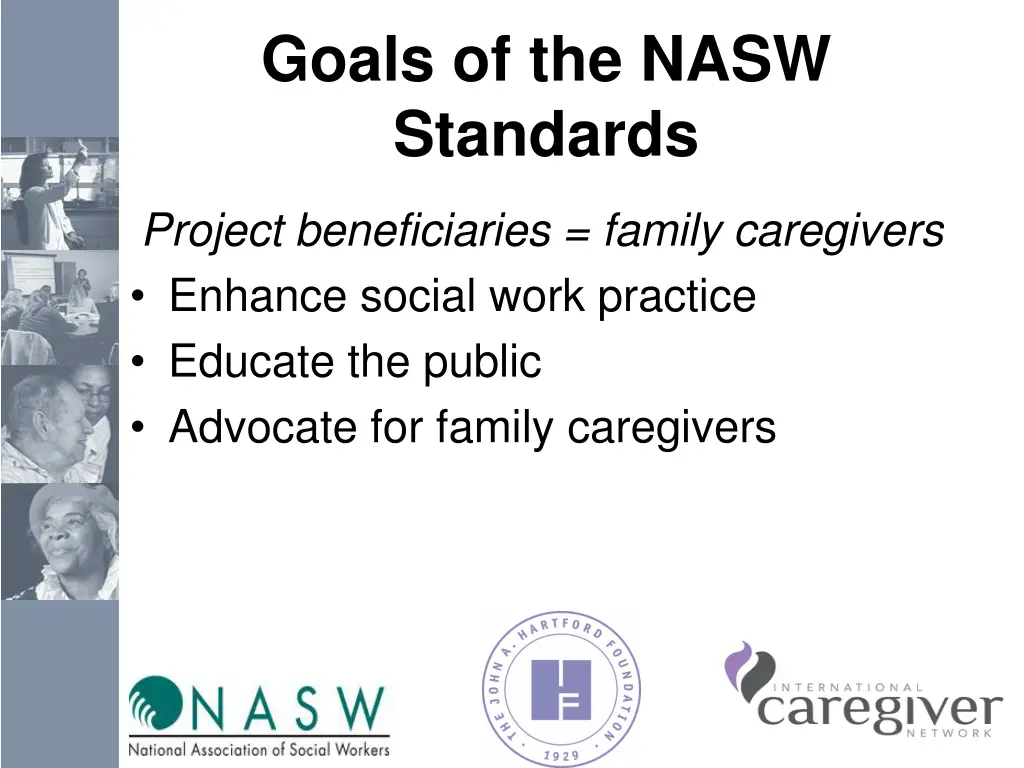 goals of the nasw standards