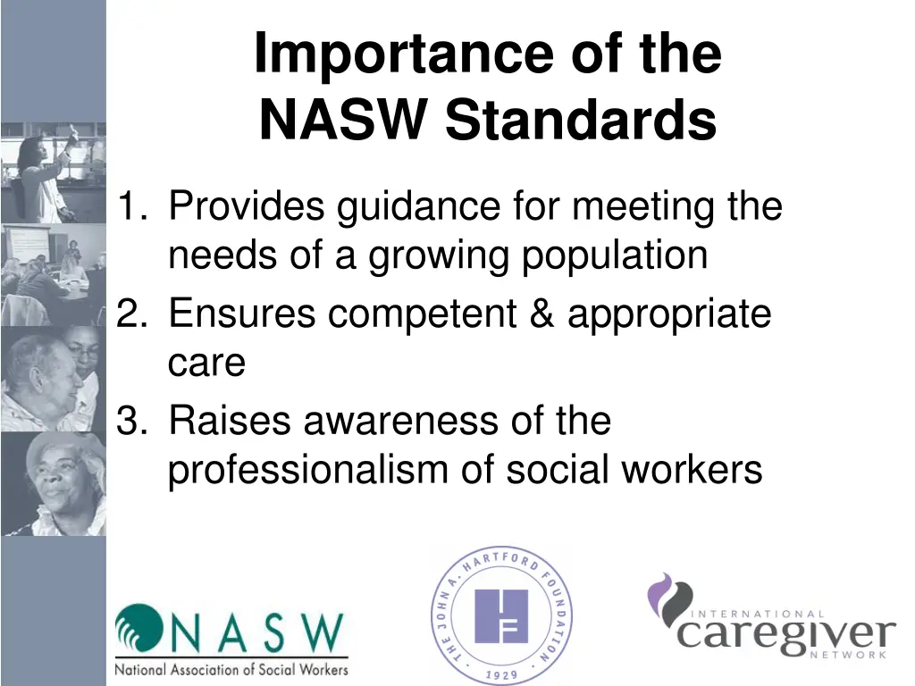 importance of the nasw standards