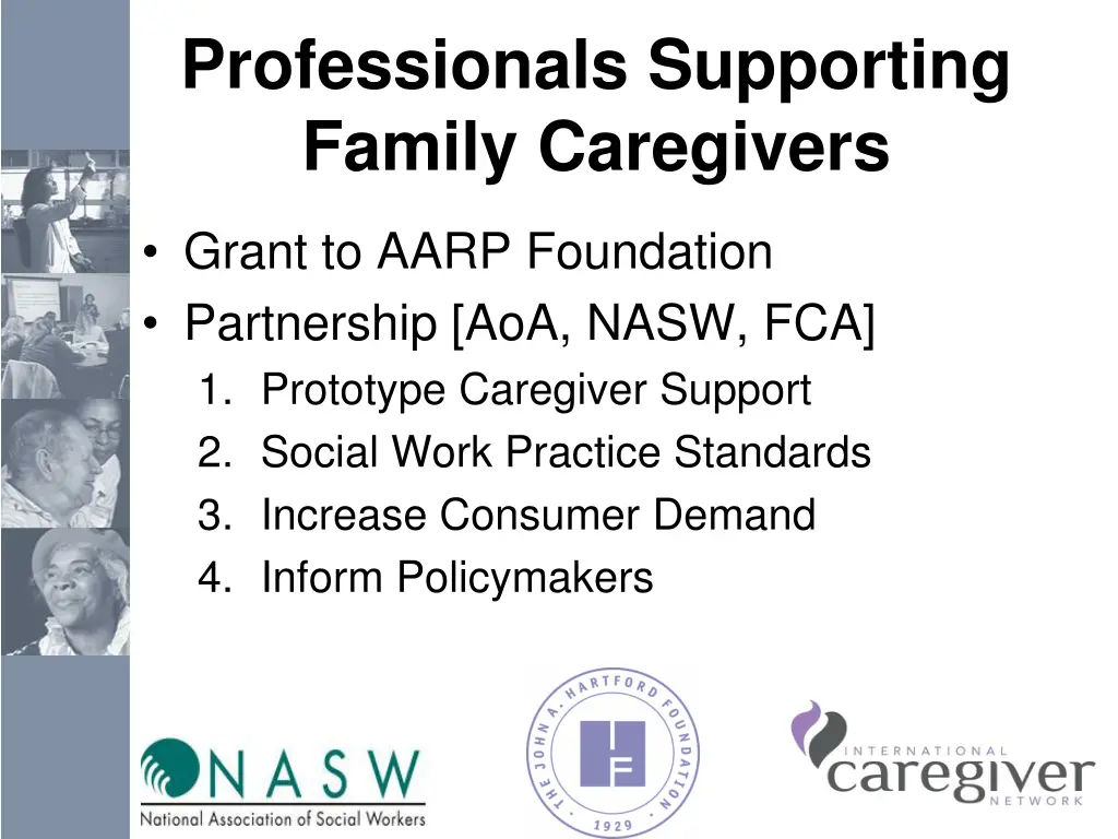 professionals supporting family caregivers