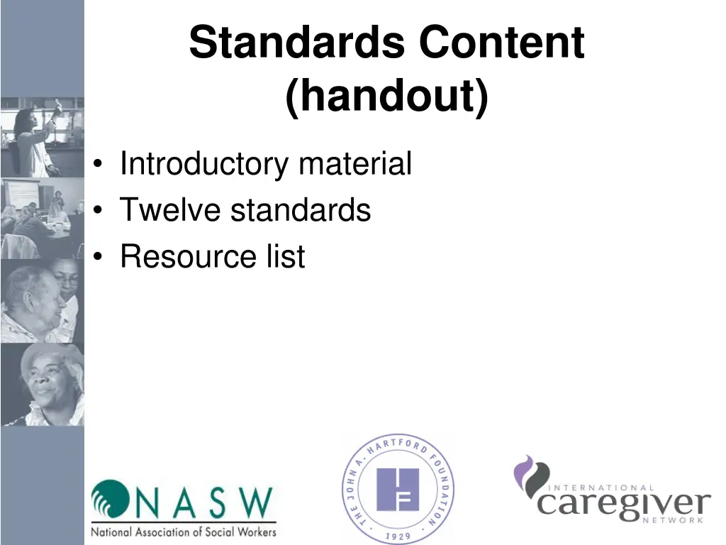 standards content handout