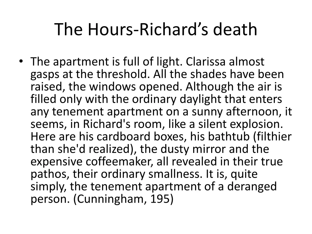 the hours richard s death