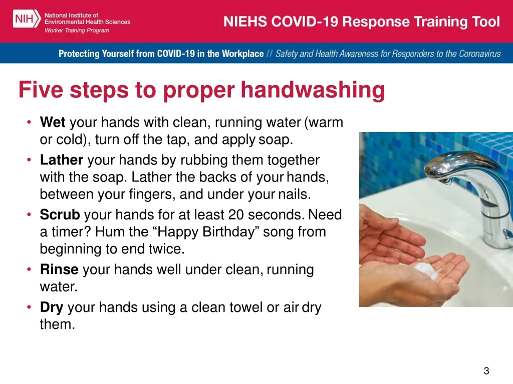 five steps to proper handwashing