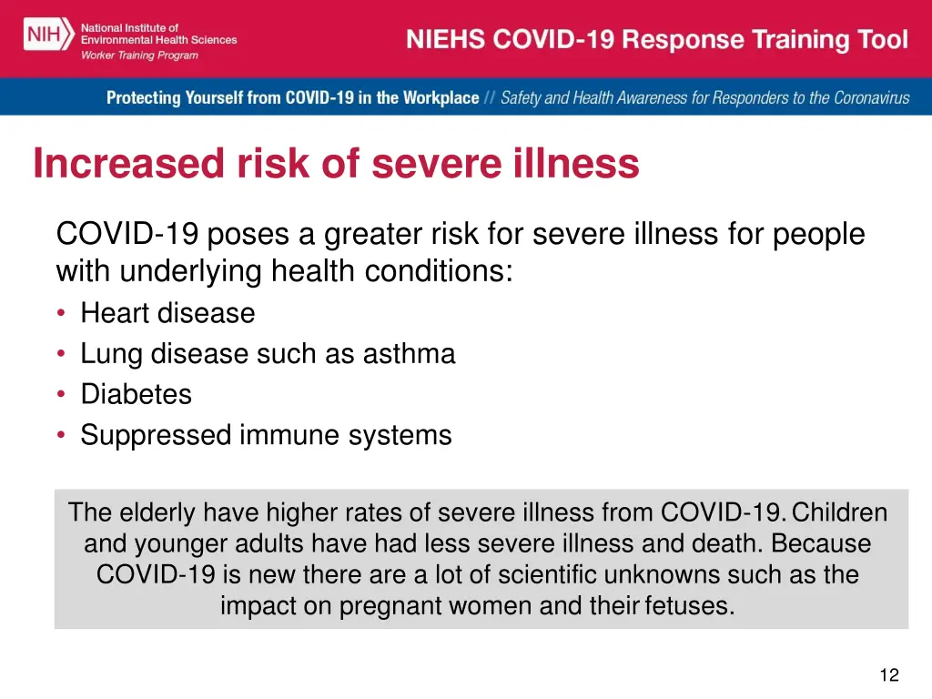 increased risk of severe illness