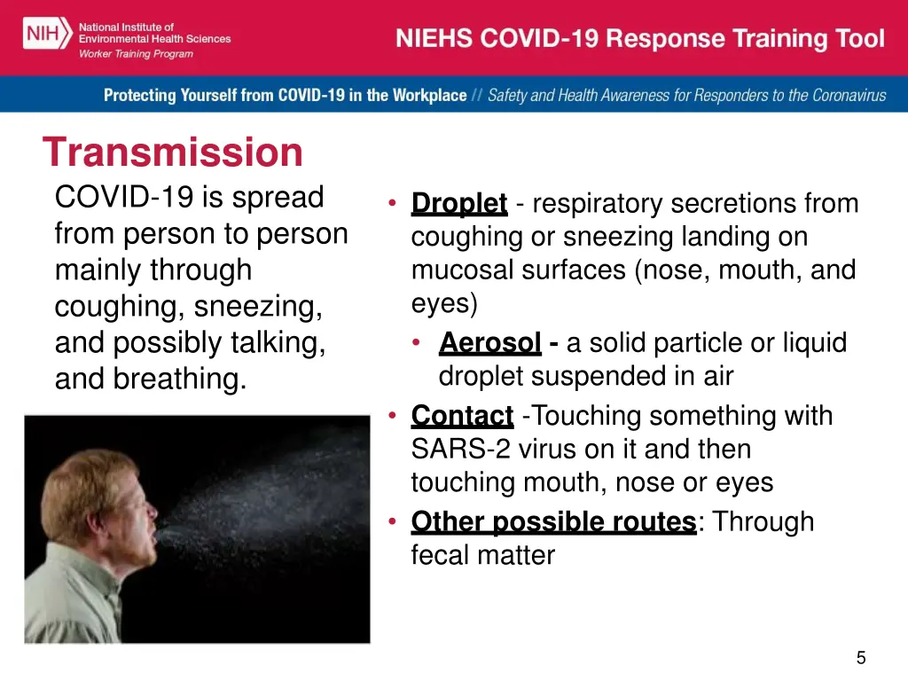 transmission covid 19 is spread from person