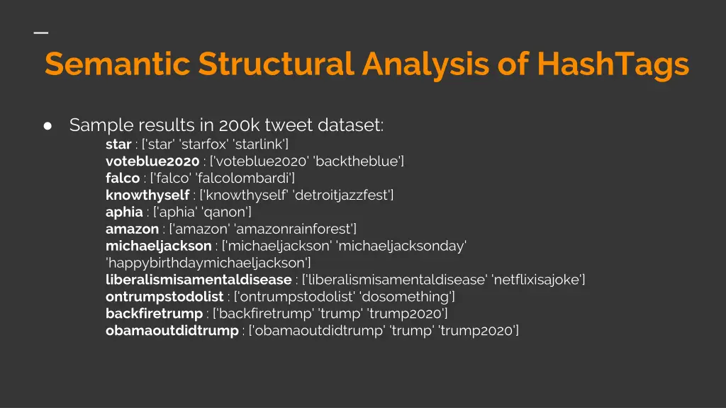 semantic structural analysis of hashtags 1