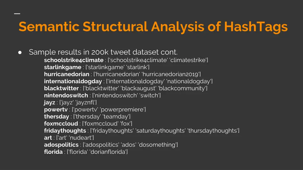 semantic structural analysis of hashtags 2