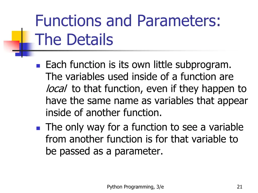 functions and parameters the details 1