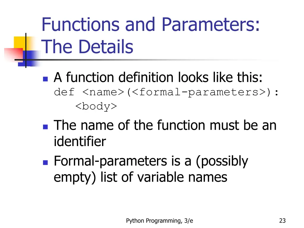 functions and parameters the details 3