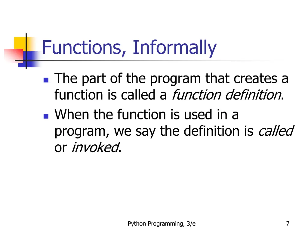 functions informally 1