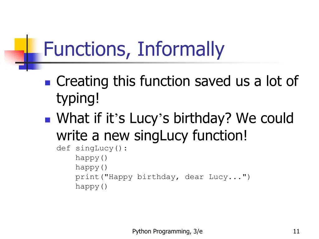 functions informally 5