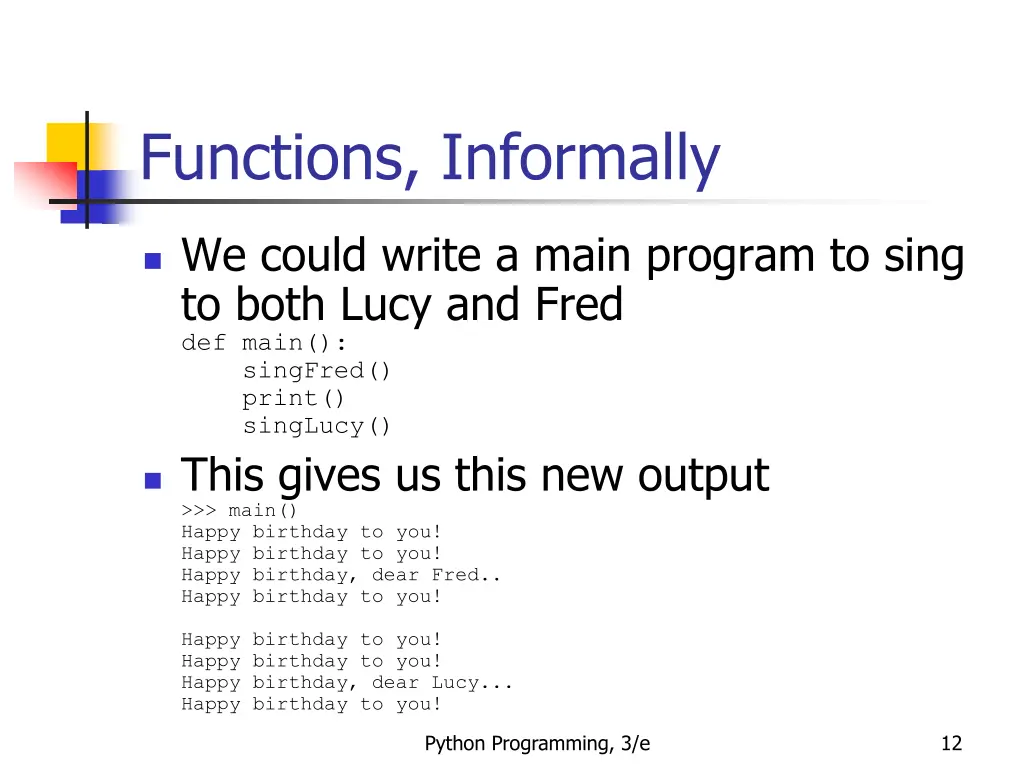 functions informally 6