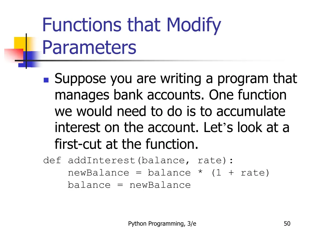 functions that modify parameters 1