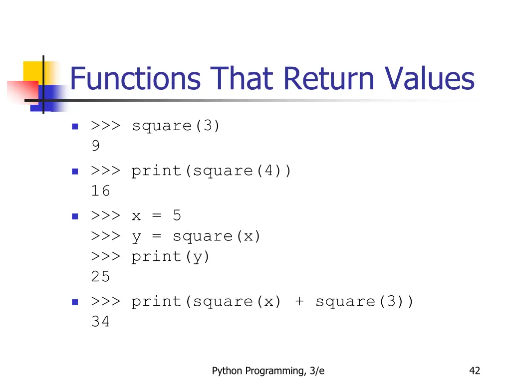 functions that return values 3