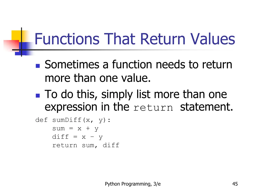 functions that return values 6