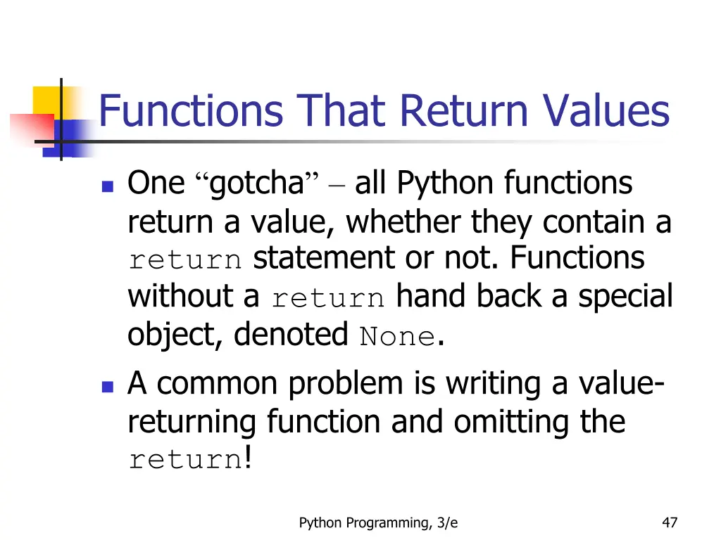 functions that return values 8