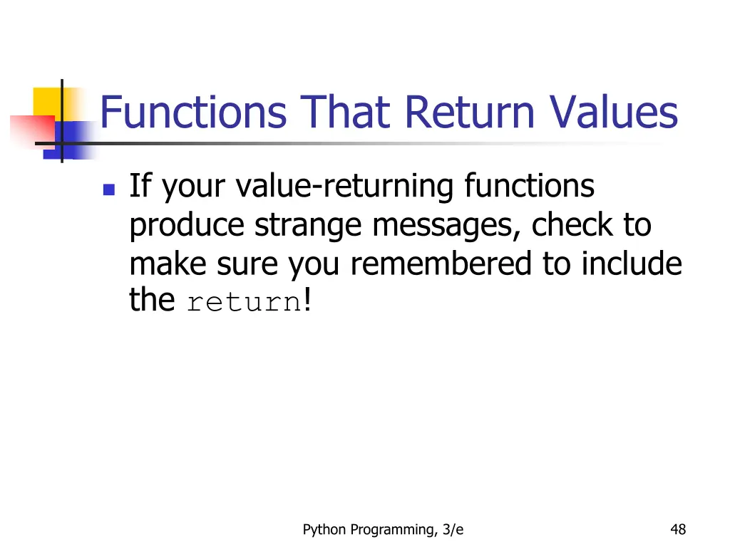 functions that return values 9