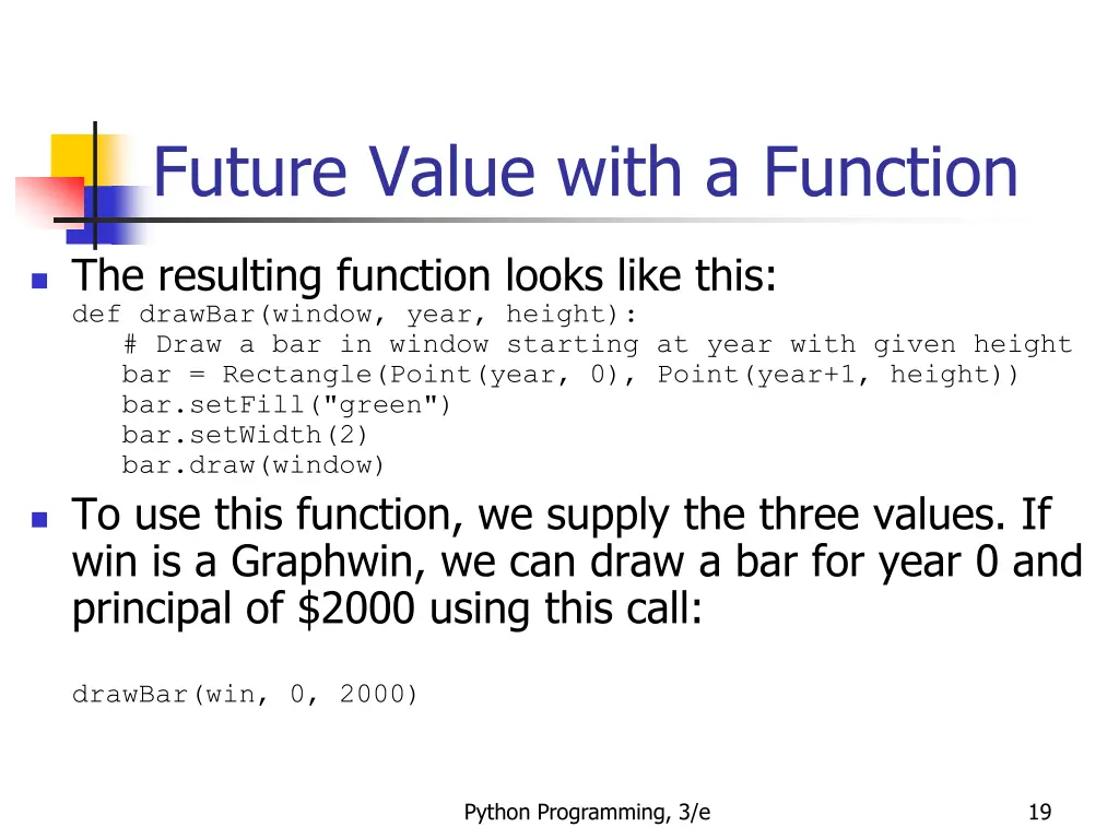 future value with a function 2