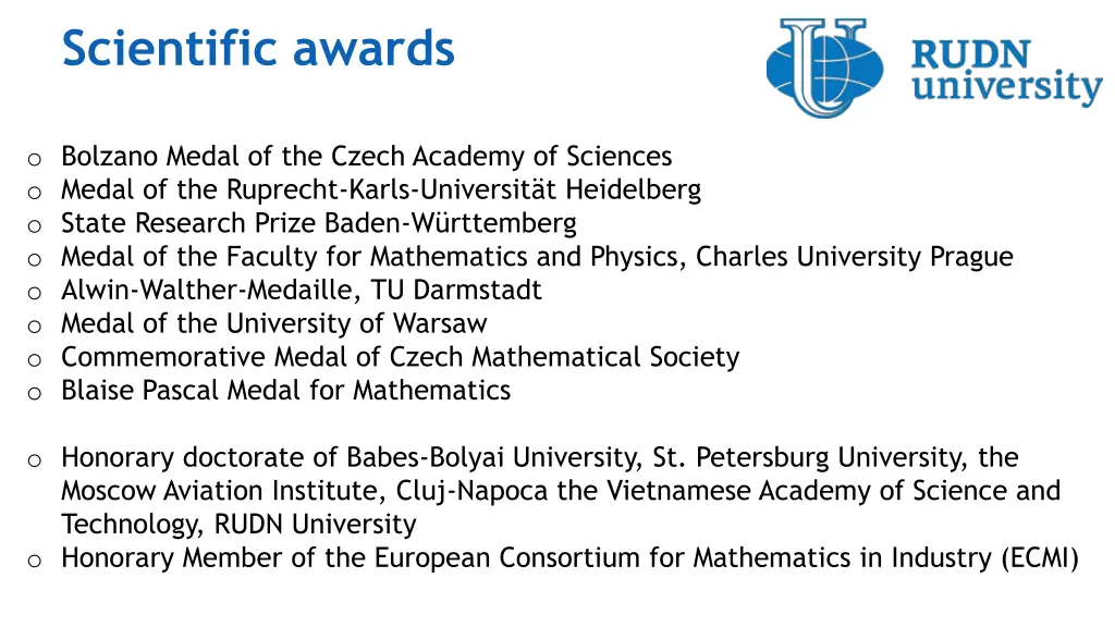 scientific awards