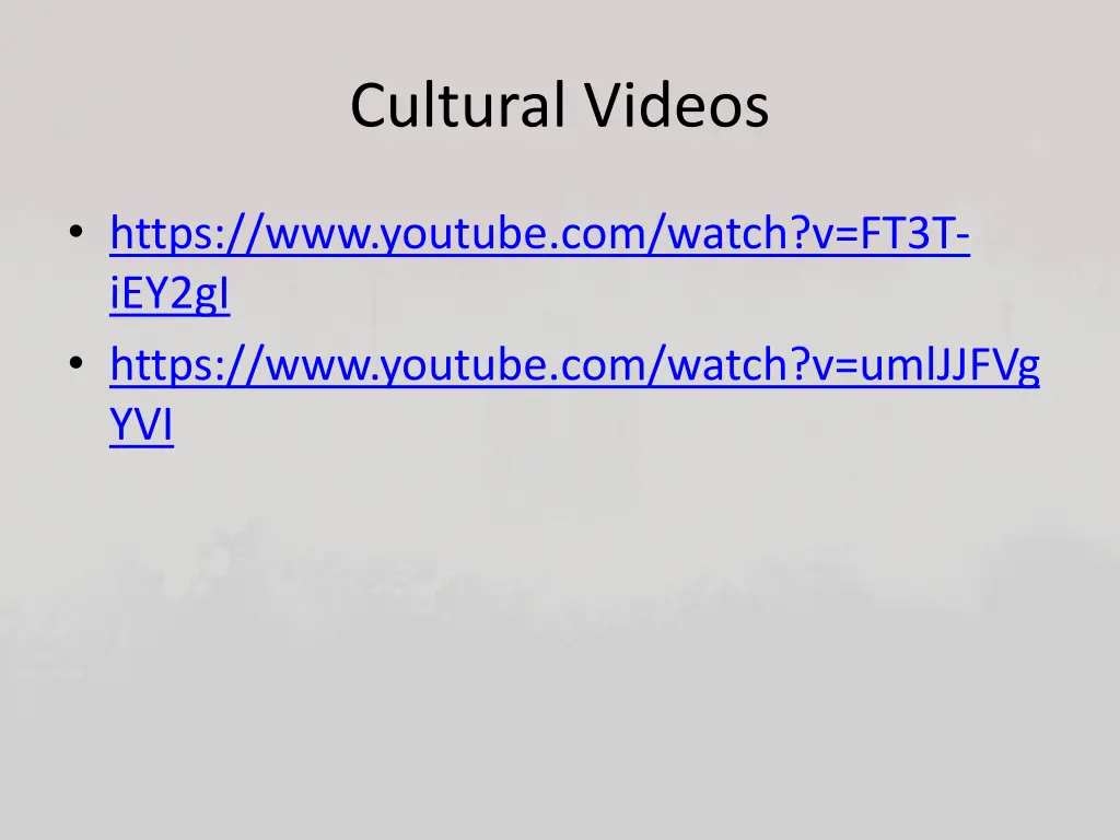 cultural videos