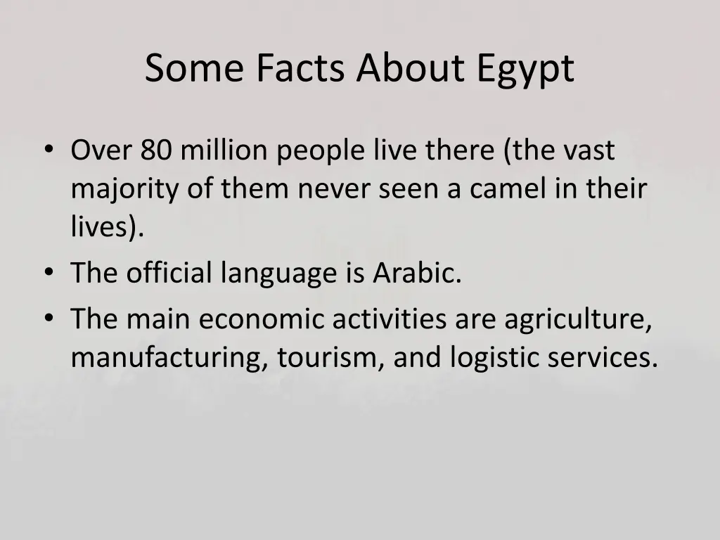 some facts about egypt