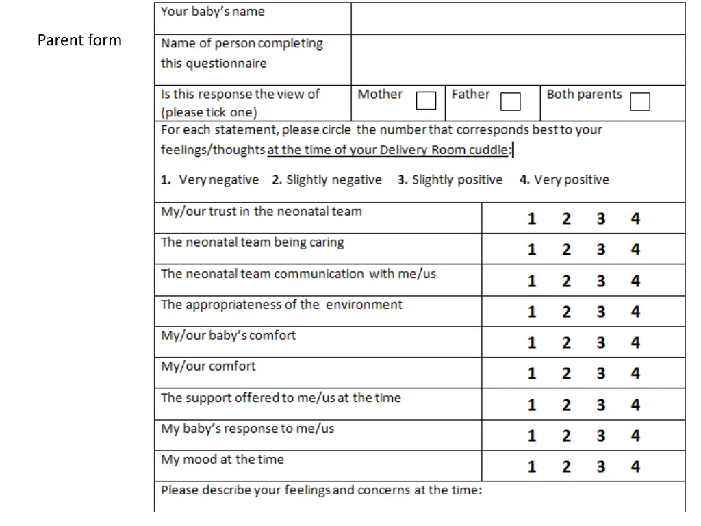 parent form