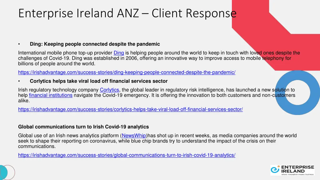 enterprise ireland anz client response 2