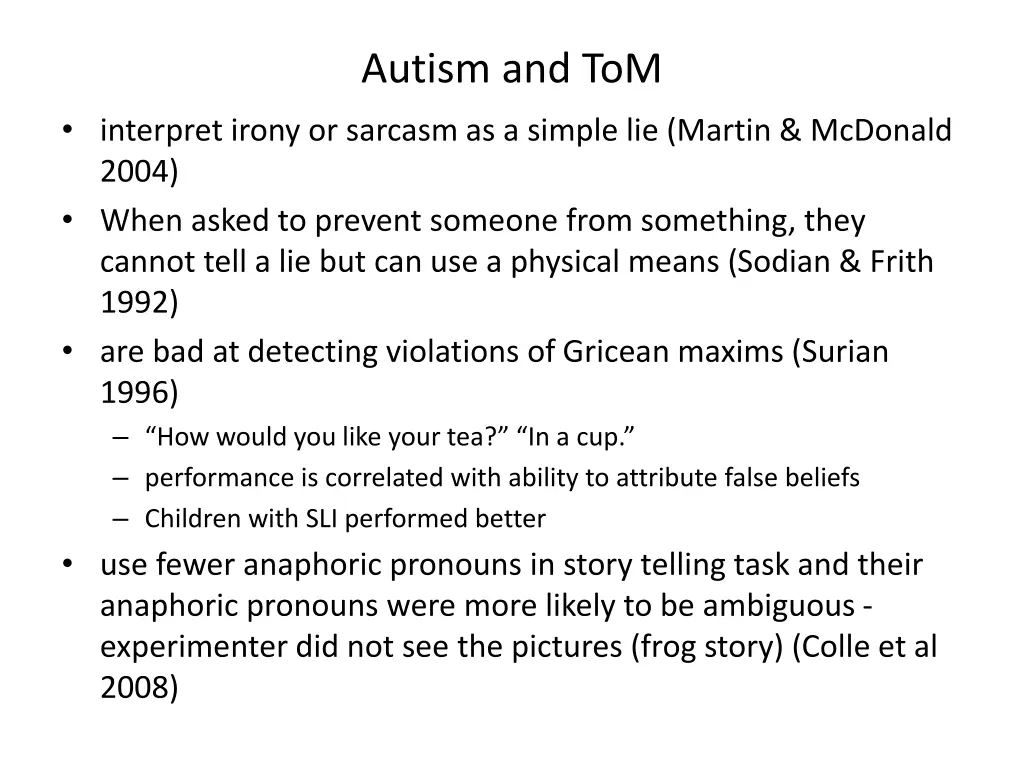 autism and tom