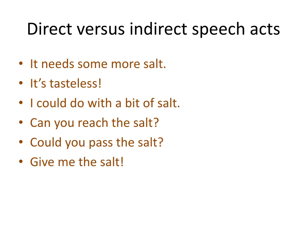 direct versus indirect speech acts