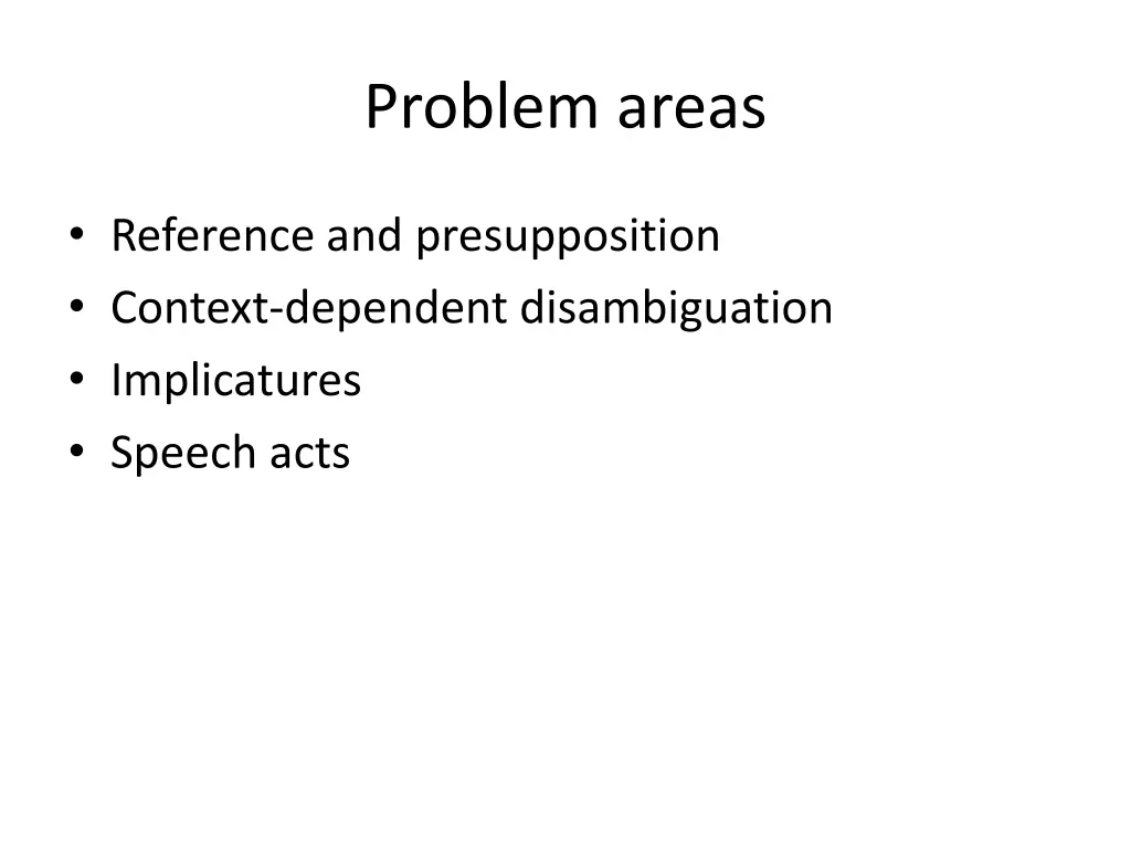 problem areas