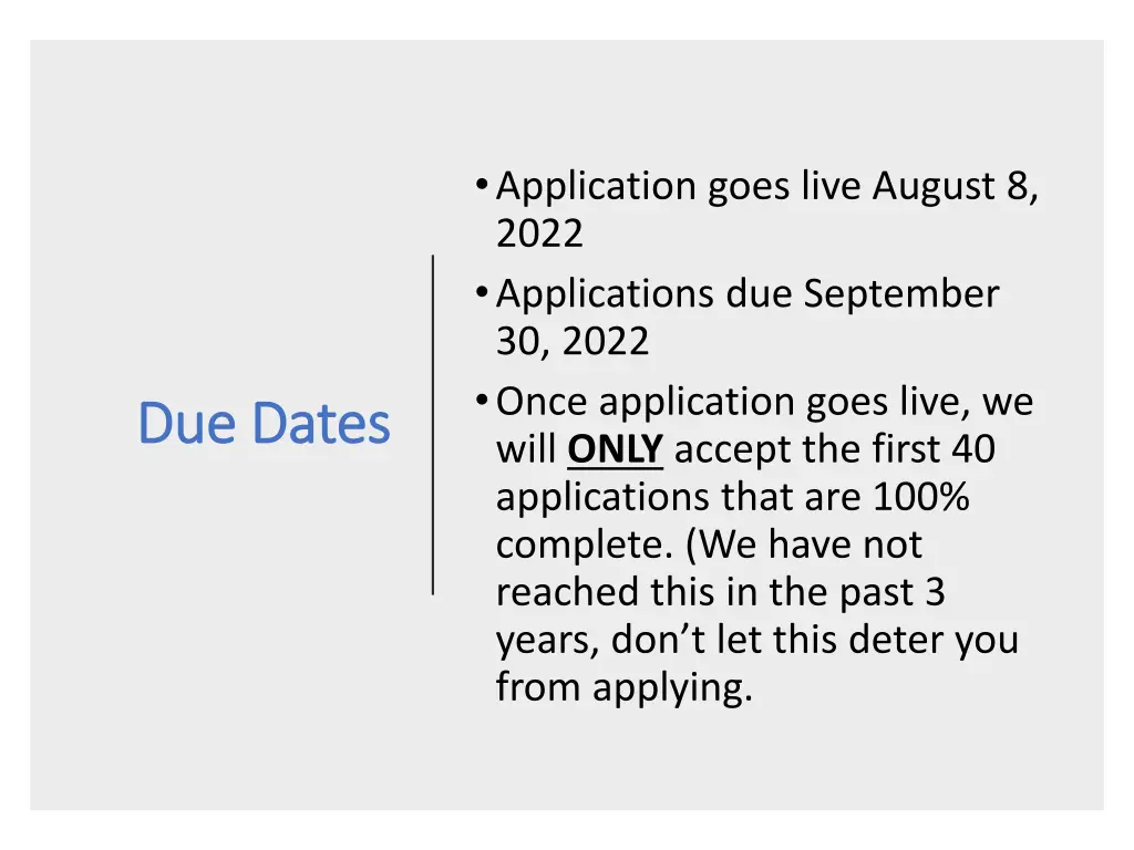 application goes live august 8 2022 applications