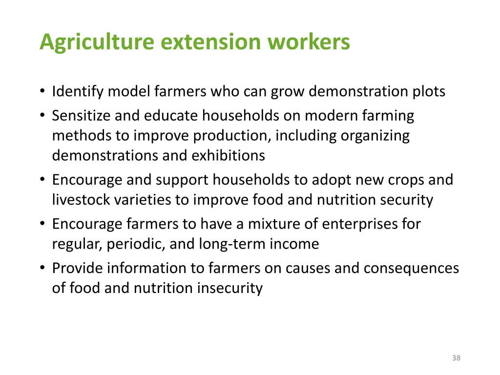 agriculture extension workers