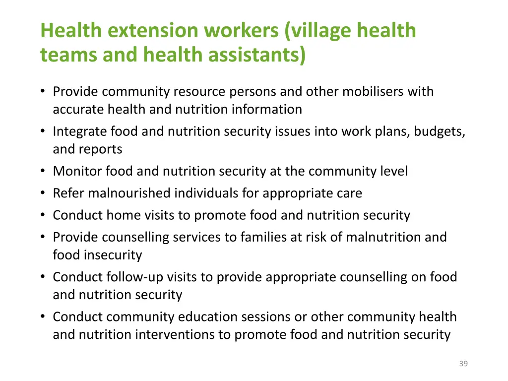 health extension workers village health teams