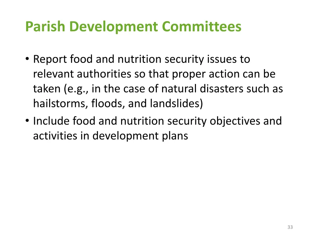 parish development committees