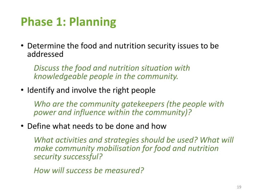 phase 1 planning