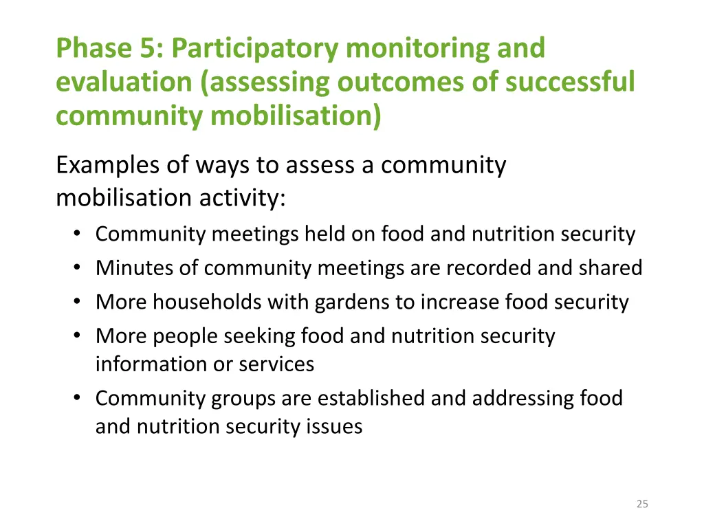 phase 5 participatory monitoring and evaluation