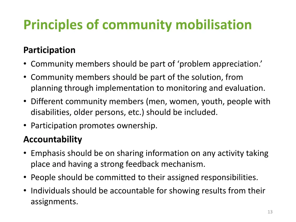 principles of community mobilisation 1