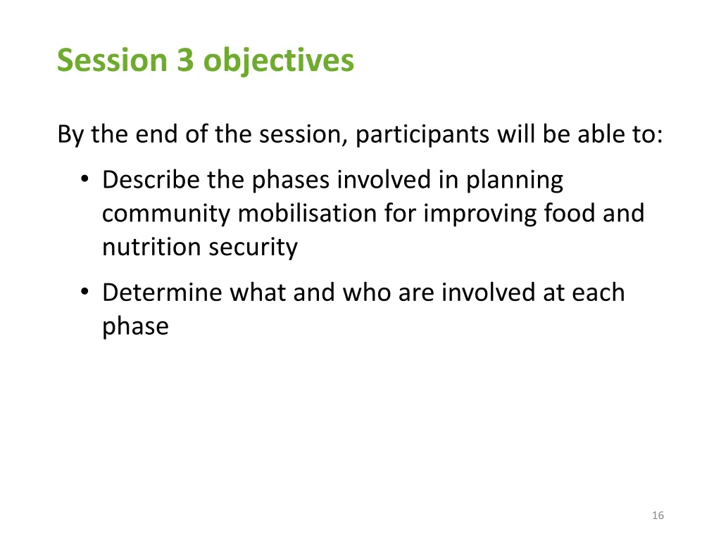 session 3 objectives