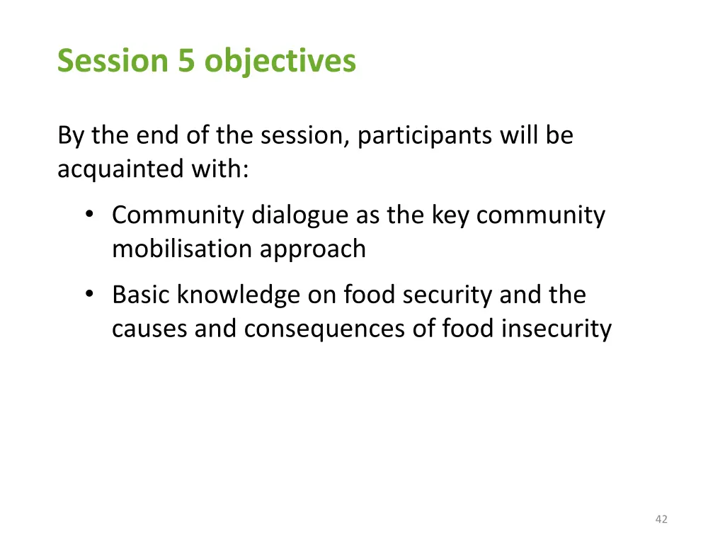 session 5 objectives