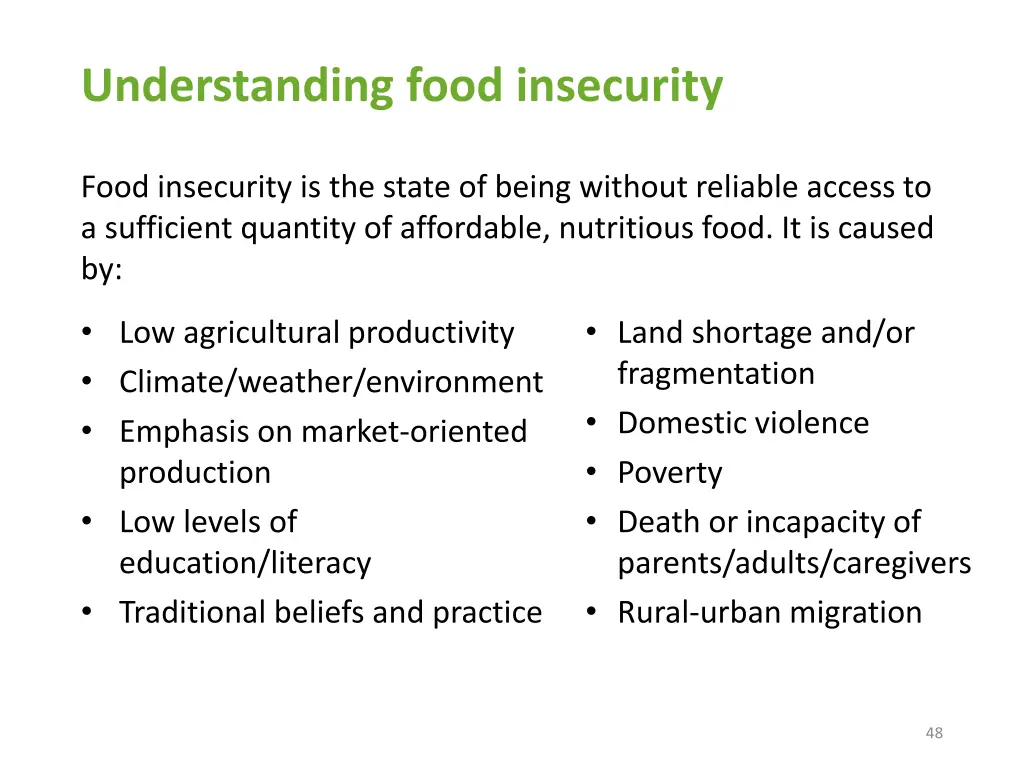 understanding food insecurity