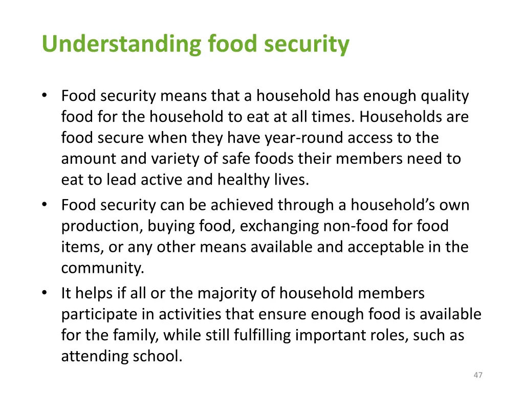 understanding food security