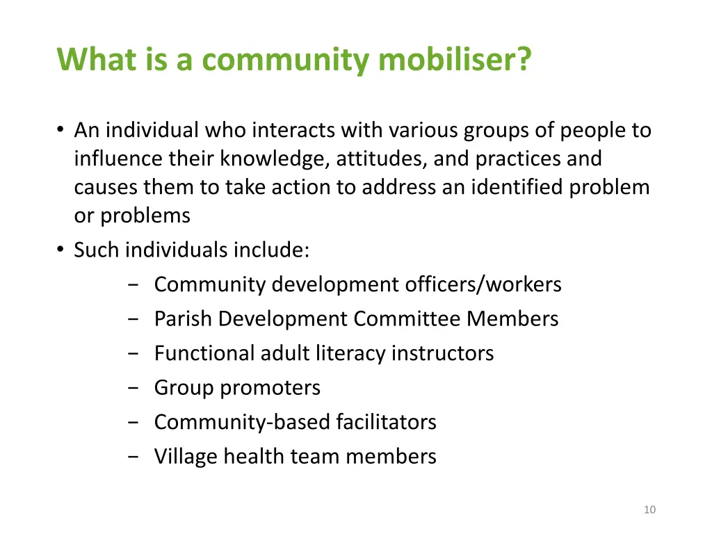 what is a community mobiliser