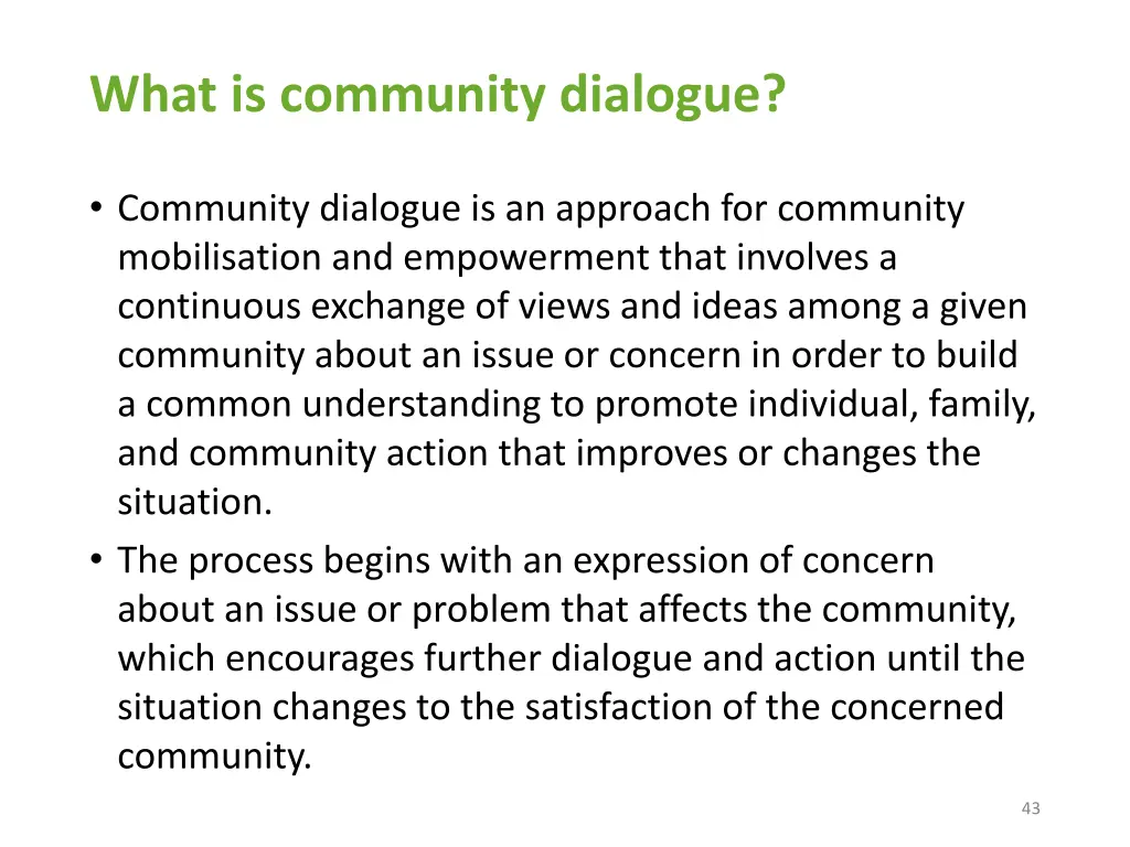 what is community dialogue