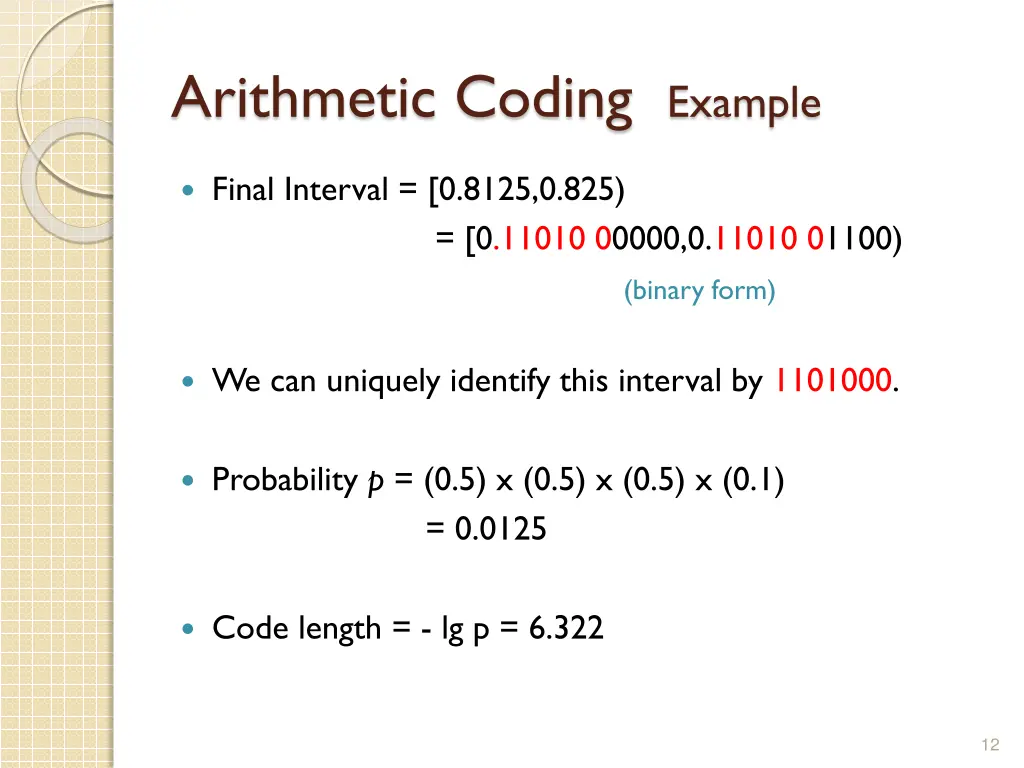 arithmetic coding example 3