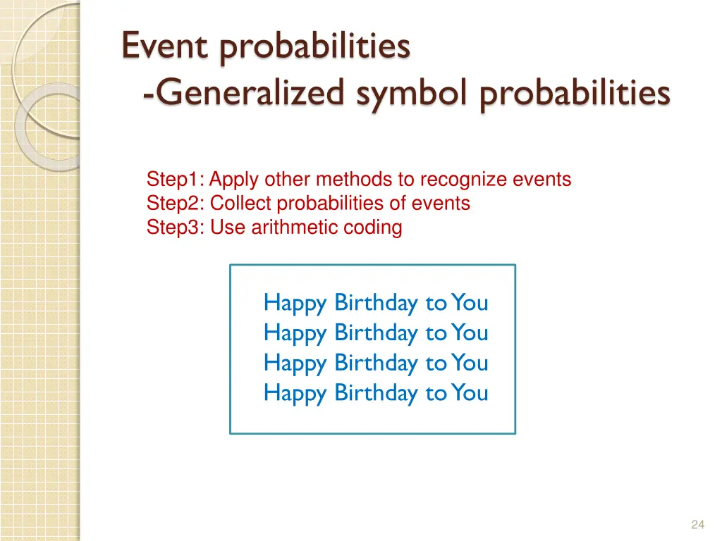 event probabilities generalized symbol