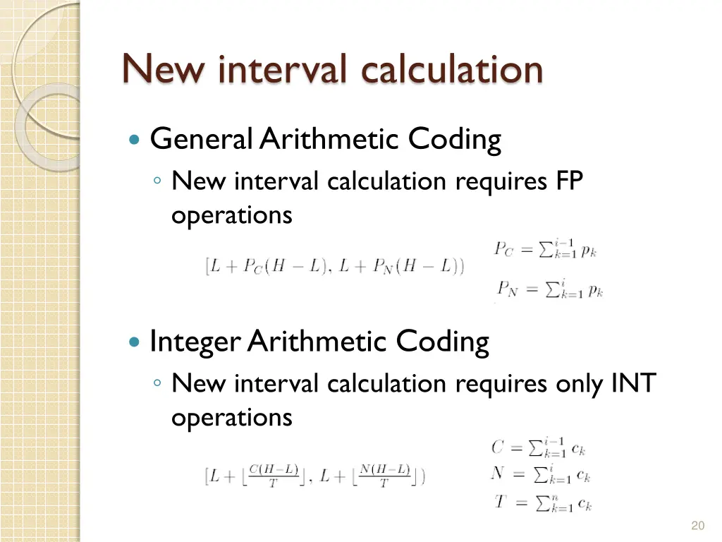 new interval calculation