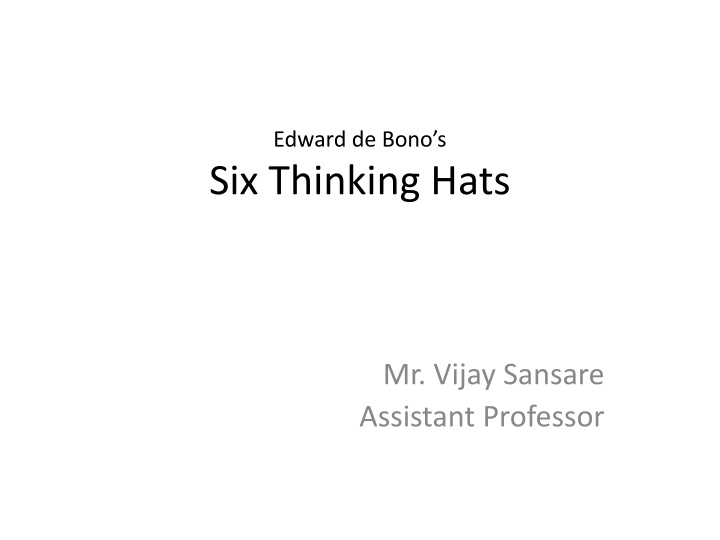 edward de bono s six thinking hats